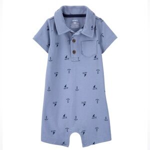 Carter's Nautical Blue Polo Romper